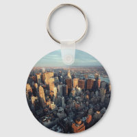 Sun Is Setting On New York City City-scape View