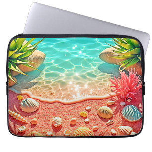 Sun-kissed Beach Shells Design Laptop Sleeve
