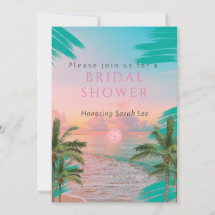 Sun-Kissed Bliss: A Tropical Bridal Shower  Invitation