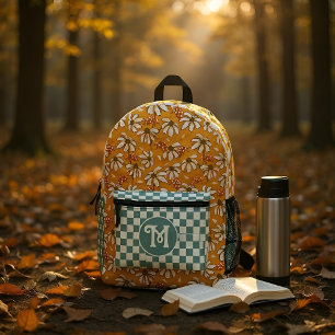 Sun kissed daisies and lucky ladybugs  printed backpack