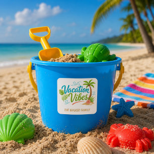 Sun-Kissed Getaways Family Vacation  Square Sticker