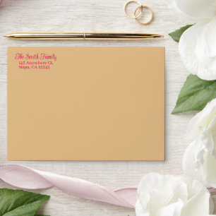 Sun-Kissed Gold & Juicy Red Wedding Customisable  Envelope