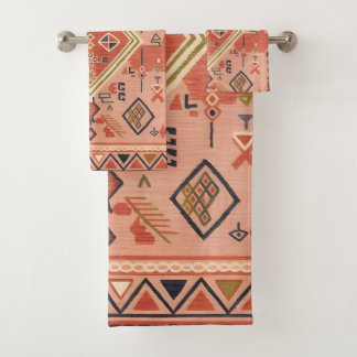 Sun-Kissed Hand-Drawn Moroccan Tribal Art Bath Towel Set