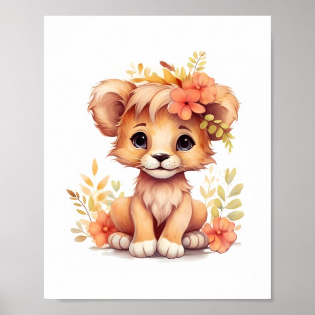 Sun-Kissed Lion Cub Nursery Kids  Poster (Front)