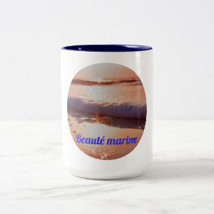 Sun-kissed marine beauty layer Two-Tone coffee mug