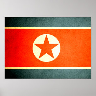 Sun kissed North Korea Flag Poster