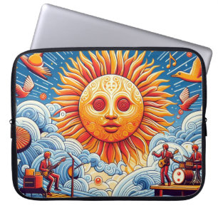 Sun-Kissed Ocean Jam: Vibrant Music Festival Art Laptop Sleeve