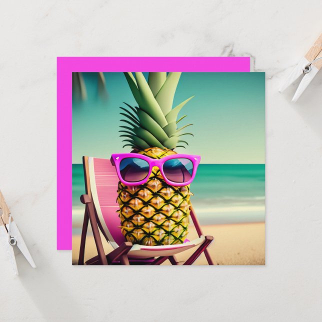 Sun Kissed Pineapple Blank Greeting Card (Front/Back In Situ)