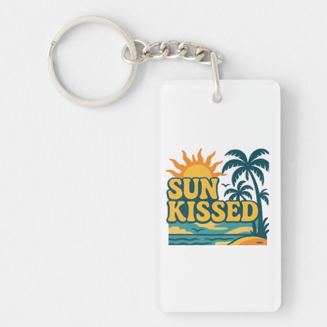 Sun Kissed Retro Keychain – Aesthetic Summer Vibes (Front)