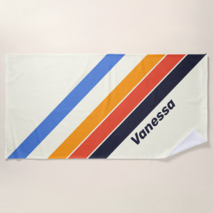 Sun-Kissed Retro Striped Beach Bum's Delight Towel