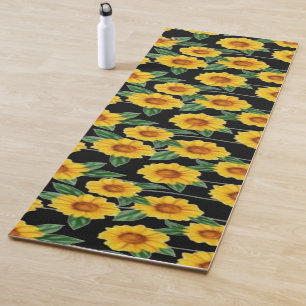 Sun-Kissed Sunflower Delight – Seamless Floral  Yoga Mat