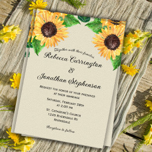 Sun-Kissed Vows: Sunflower Wedding Invitation