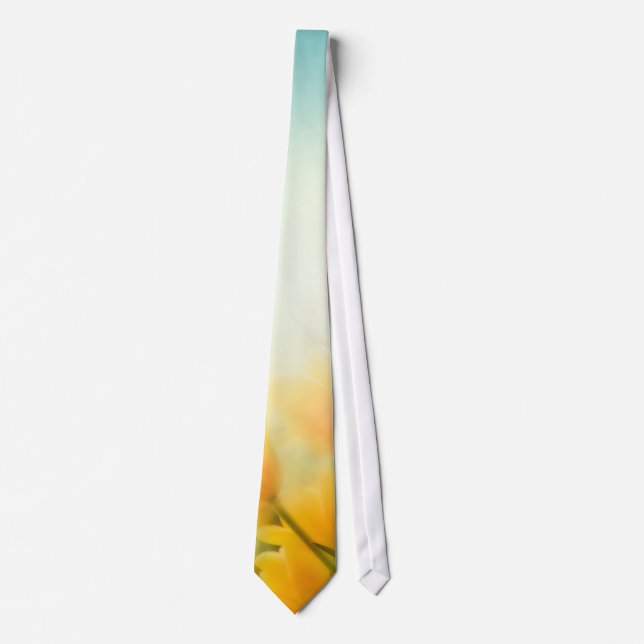 Sun Kissed Yellow Tulips Men's Tie (Front)