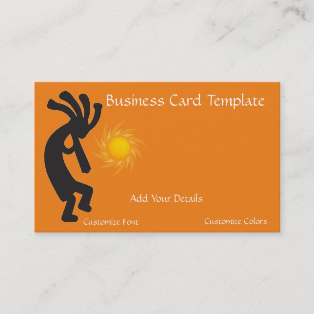 Sun Kokopelli Logo Business Card (Front)
