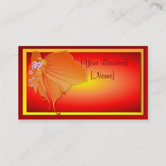 Sun Lady Butterfly Business Card (Front)
