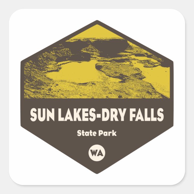 Sun Lakes-Dry Falls State Park Washington Square Sticker (Front)