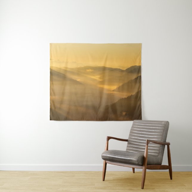 Sun light shining on morning fog tapestry (In Situ (Horizontal))