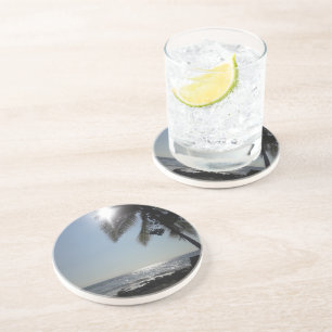 Sun lit Palm Tree Ocean      Coaster