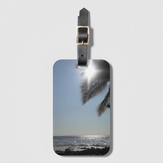 Sun lit Palm Tree Ocean          Luggage Tag (Front Vertical)