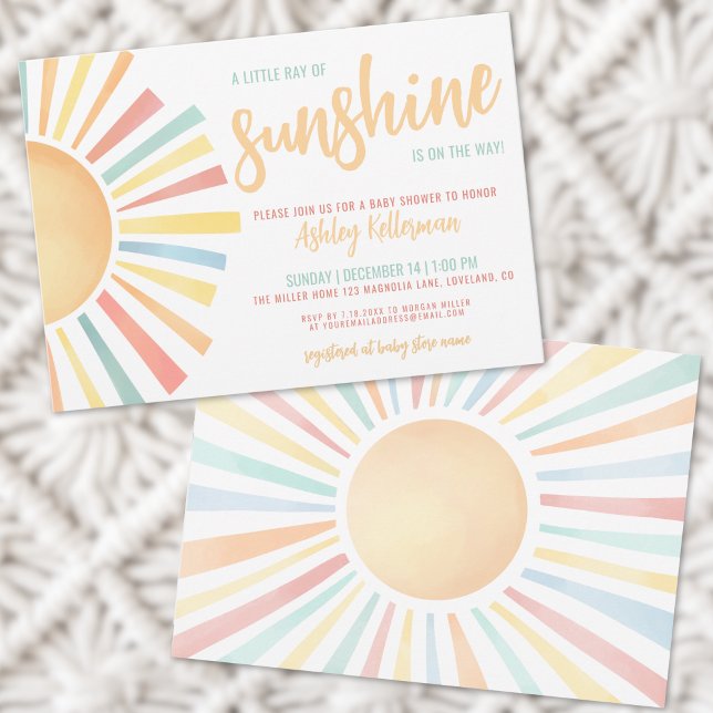 Sun Little Ray Of Sunshine Baby Shower Invitation (Sun Little Ray Of Sunshine Baby Shower Invitation)