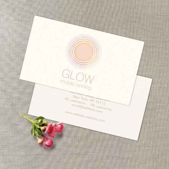 Sun Logo Mobile Tanning Salon Business Card (Creator Uploaded)