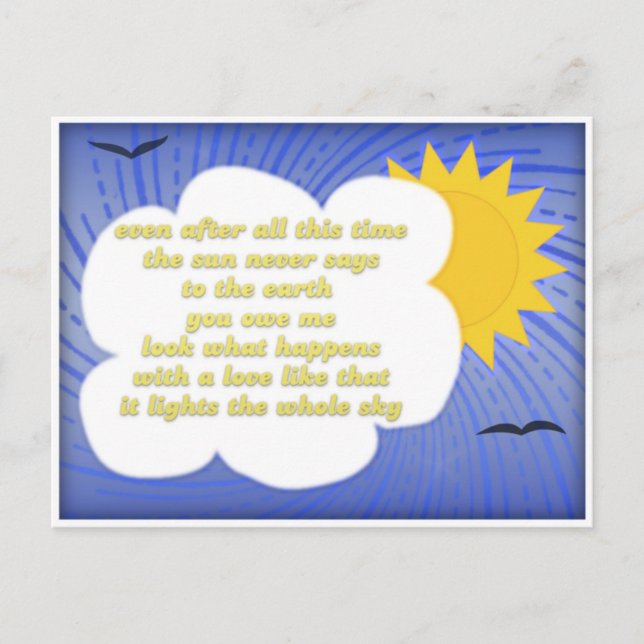 Sun Love For Earth by Hafiz Postcard (Front)