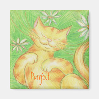 Sun Lover "Purrfect!' magnet square