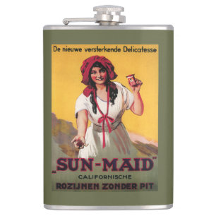 Sun-Maid California Raisin Poster Hip Flask