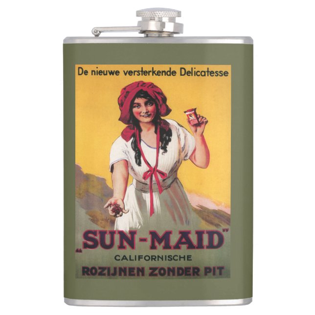 Sun-Maid California Raisin Poster Hip Flask (Front)