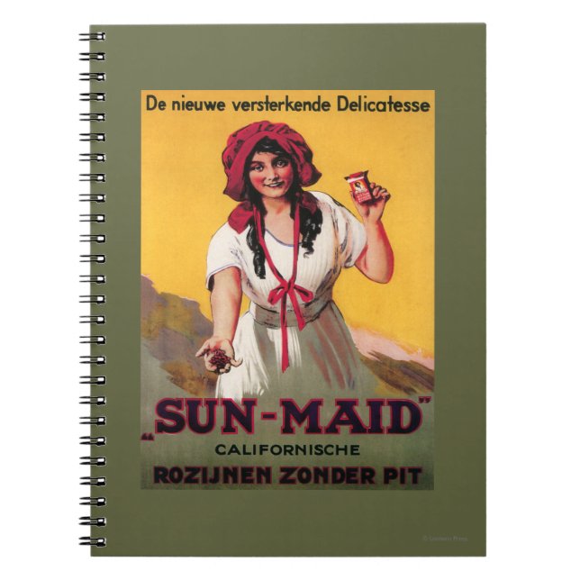 Sun-Maid California Raisin Poster Spiral Notebook (Front)
