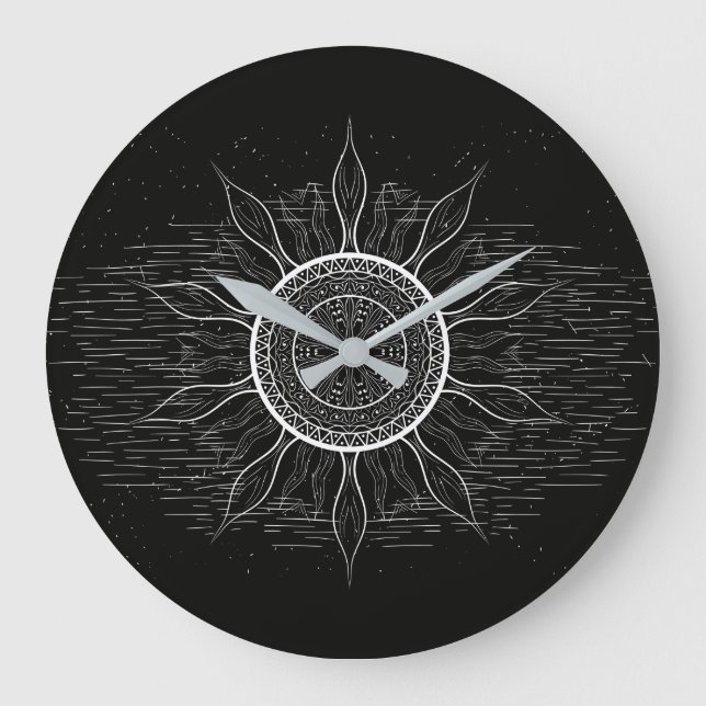 Sun Mandala 2 Large Clock (Front)
