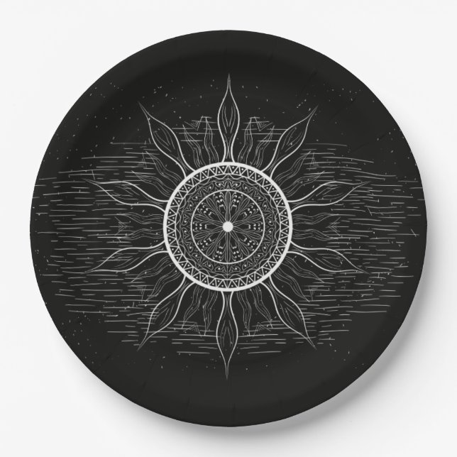 Sun Mandala 2 Paper Plate (Front)