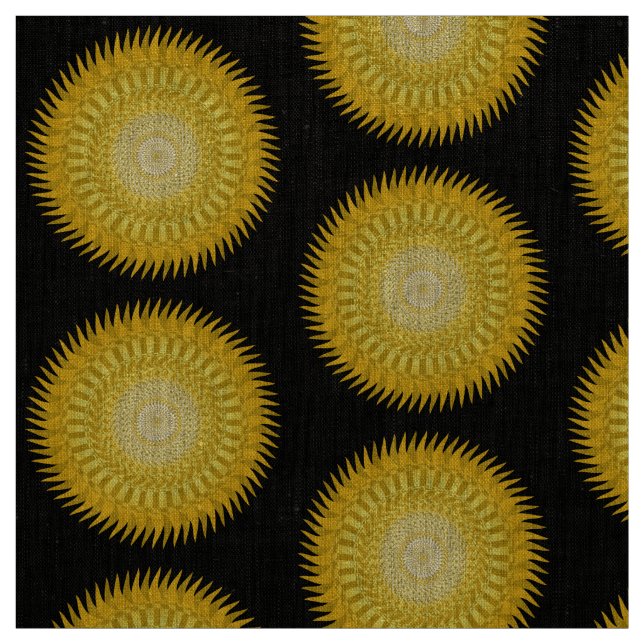 Sun Mandala in Yellow Fabric (Swatch)