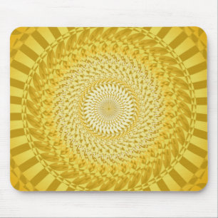Sun Mandala in Yellow Mouse Pad
