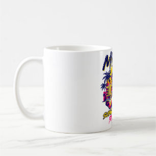Sun Miami Florida Retro Bulldog Beach Vibes Coffee Mug