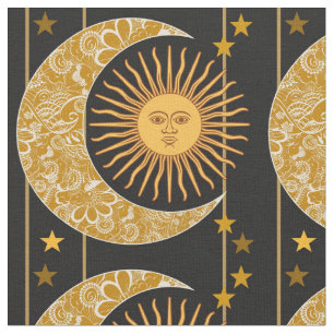 Sun,Moon and stars Fabric
