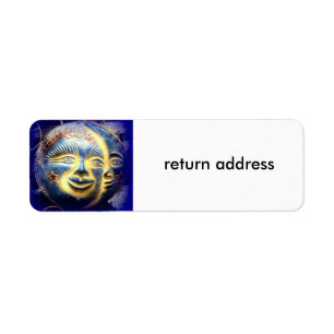 sun moon and stars return address label