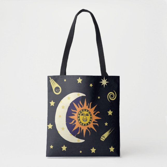 Sun Moon and Stars Tote Bag (Front)