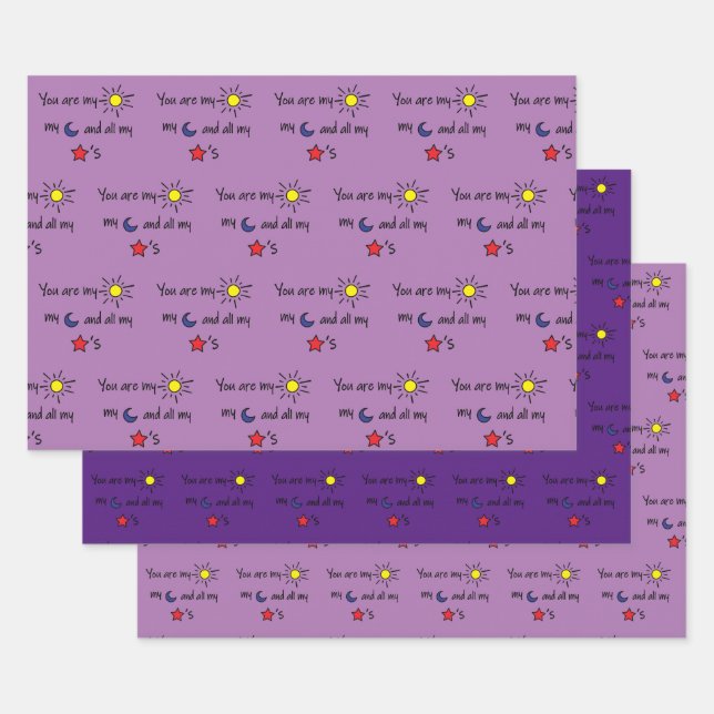 Sun-Moon-and-Stars- Wrapping Paper Sheet (Set)