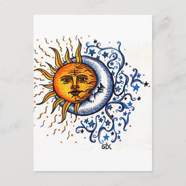 SUN MOON ART DESIGN POSTCARD (Front)