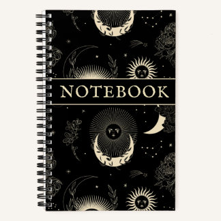 Sun Moon Cosmic Vintage Spiral Notebook