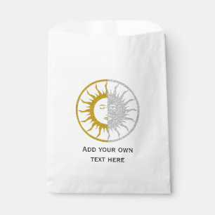 SUN & MOON gold silver + your background Favour Bags