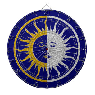 SUN & MOON in gold & silver Dartboard