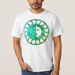 SUN & MOON in green turquoise T-Shirt