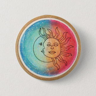 Sun & Moon in love 6 Cm Round Badge