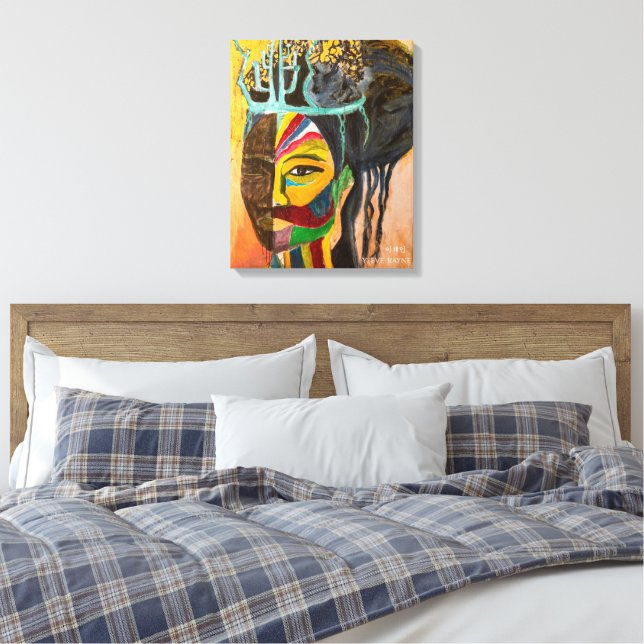 "Sun & Moon Making Love" Print on Canvas (Insitu(Bedroom))