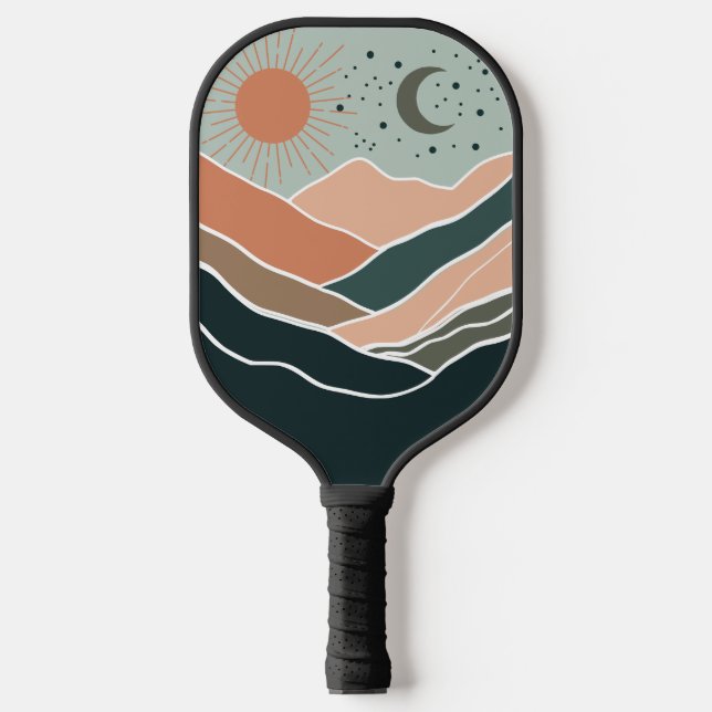 Sun & Moon Mountains Pickleball Paddle (Front)