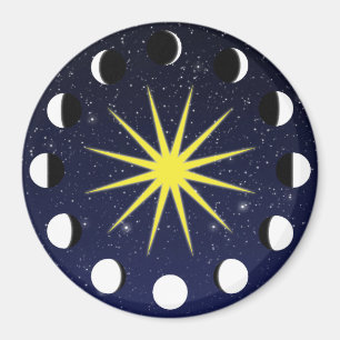 Sun, Moon Phases & Stars Magnet