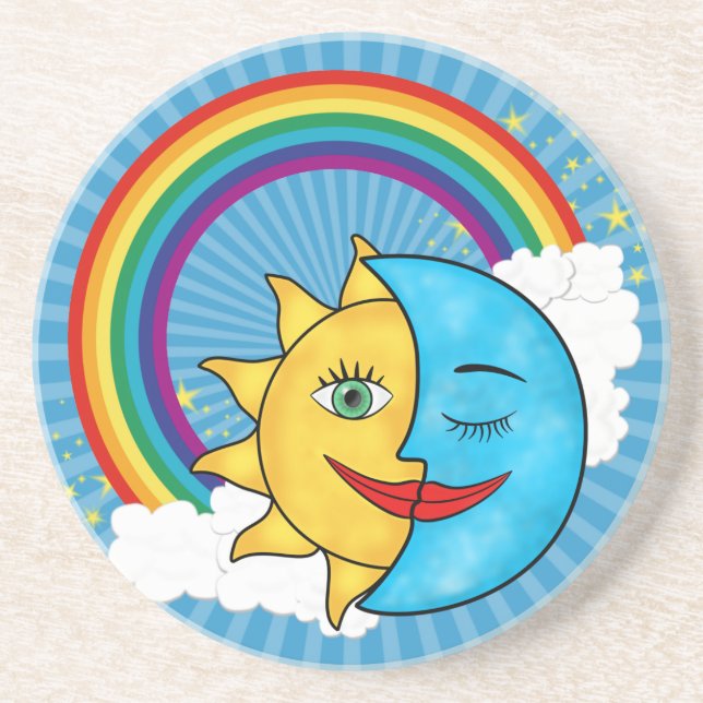 Sun Moon Rainbow Stars Coaster (Front)