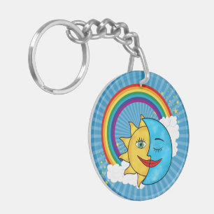 Sun Moon Rainbow Stars Key Ring